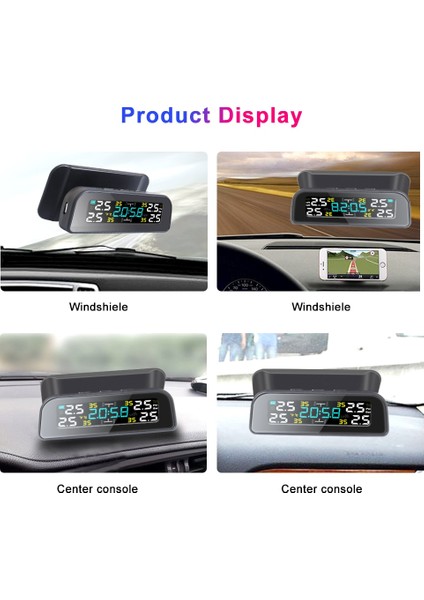 T2-In Tarzı Tpms Güneş Enerjisi Tpms Araba Lastik Basıncı Alarm Monitörü Oto Güvenlik Sistemi Lastik Basıncı 360 Ayarlanabilir Sıcaklık Uyarısı (Yurt Dışından) fiyatları