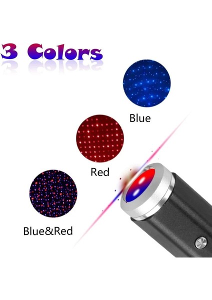 No.1 Boyutu 3 Renk Araba Yıldızlı Gökyüzü USB LED Işık 7 Aydınlatma Modları Araba Iç Dekoratif Parti Atmosfer Işıkları Için Yıldız Projeksiyon Lambası (Yurt Dışından)