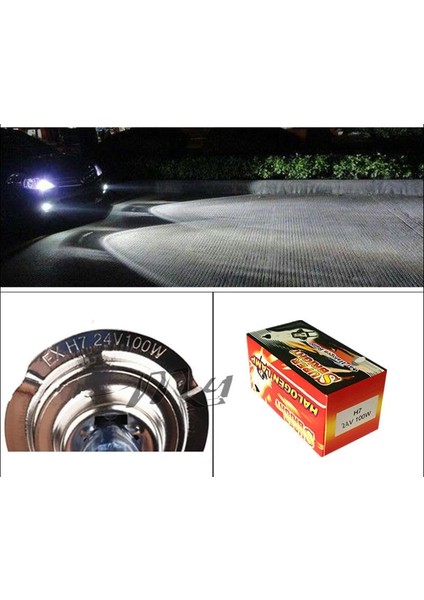 H7 24V H7 100W Halojen Ampul Süper Parlak Sis Farları Yüksek Güçlü Araba Far Lambası Araba Işık Kaynağı Park Beyaz (Yurt Dışından) fırsatları