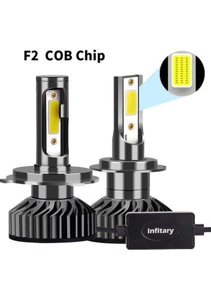 H1 Stili Koç Çipi Infitary H4 H7 LED Araba Far Ampul Lm H1 H3 H11 H13 H Hb Hbini Otomatik Sis Farı Far (Yurt Dışından)
