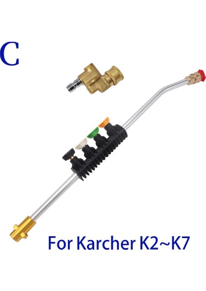 Gümüş Tarzı Basınçlı Yıkayıcı Metal Değnek Ipuçları Su Püskürtme Lance Mızrak Hızlı Jet Ipuçları Karcher K Için Döner Turbo Nozul Yüksek Basınçlı Yıkayıcı (Yurt Dışından)