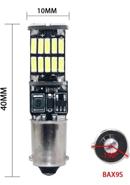 Mavi Stil BAX9S 1 Adet Canbus BA9S BAX9S BAY9S H21W T4W H6W W5W LED T10 LED LED Yan Kama Işık Iç Sinyal Lambası 12V Beyaz (Yurt Dışından)