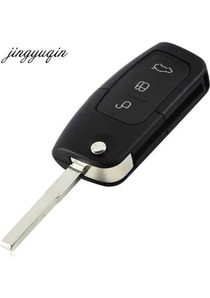 1 Düğme Pedi Jingyuqin 3 Düğme Modifiye Çevirme Katlanır Uzaktan Kumanda Araba Anahtarı Kabuk Kılıf Ford Focu Mondeo Fiesta Için Anahtarlık Durumda (Yurt Dışından)