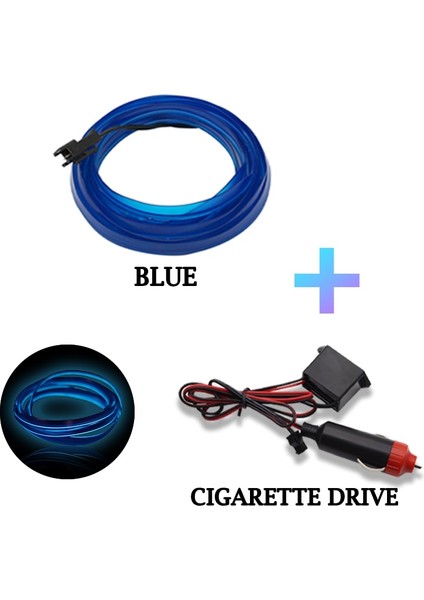 1 Milyon Stili Mavi-C Sıcak Satış Araba Iç Aydınlatma LED Şerit Dekorasyon Garland Tel Halat Tüp Hattı USB Sürücülü Esnek Neon Işık (Yurt Dışından)