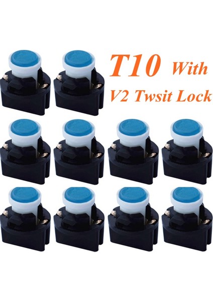 Sarı Stil T10-V2 Döndürme Kilidi W5W B8.5d B8.4d B8.3d LED Ampuller Araba Gösterge Paneli Lambası Otomatik Gösterge Paneli Isınma Gösterge Işığı (Yurt Dışından)