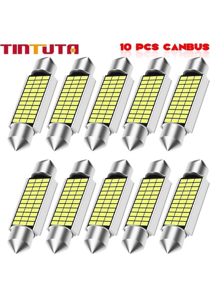 Beyaz Stil 36MM 10 Adet Festoon Yüksek Li Süper Parlak LED Ampul C5W C10W Araç Plaka Işık Oto Iç Okuma Kubbe Lambası (Yurt Dışından)