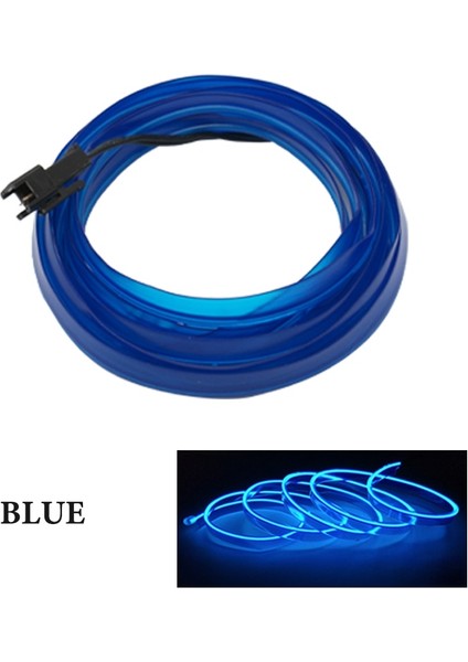 5m-Sigara Sürücüsü Stili Mavi Araba Iç Aydınlatma LED Şerit Dekorasyon Garland Tel Halat Tüp Hattı Esnek Neon Işık Araba Ürünleri Iç Kısmı (Yurt Dışından)