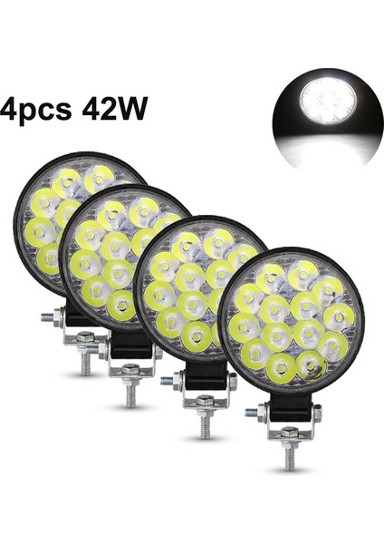 4 Adet 42W Sis Lambası Stili Nlpearl Spot Sel Mini Arabalar Için LED Sis Farları Jeep Suv 4WD 4x4 Suv Kamyon Atv 42W 48W LED Çalışma Işığı Bar Offroad LED Farlar (Yurt Dışından)