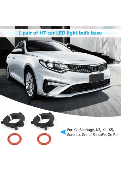 2 Adet H7 LED Araba Far Ampul Tabanı Tutucu Adaptörü Tutma Klipsi Oto Aksesuarları Hyundai Sonatanissan Qashqaıkıa K3 (Yurt Dışından)