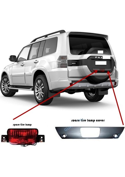 Stop Lambası Stili 1 Parça SILVEA133YB V97 Stop Lambası Kapağı Pajero V93 Arka Sis Lambası Kapağı Yedek Lastik Kapağı Aşağı V95 V87 V98 (Yurt Dışından) fiyatları
