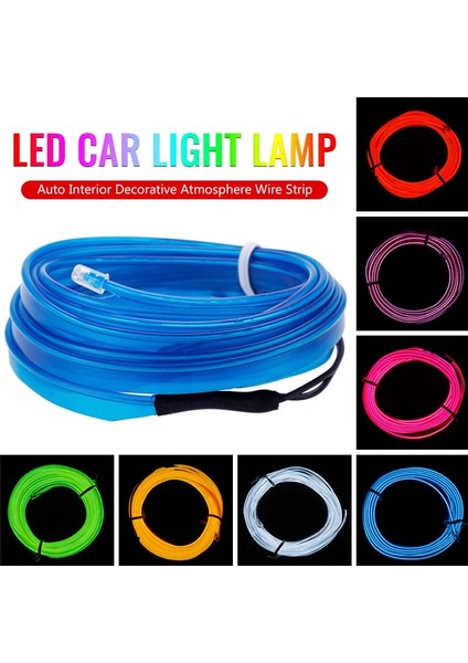 Sarı Yeni 1m 12V LED Araba Işık Lambası Esnek Oto Iç Dekoratif Atmosfer Tel Şerit Soğuk LED Işık Tüm Dc 12V Arabalara Uygun (Yurt Dışından)