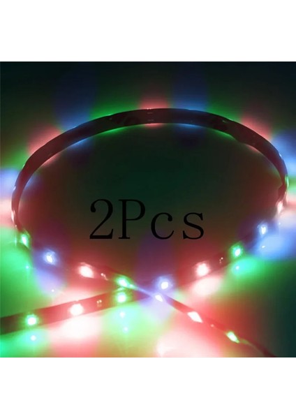2 Adet Üç Renk M Araba Dekoratif Lambalar Su Geçirmez 15 LED Şerit Motor Kızdırma Işık Hattı Halat Tüp Gündüz Koşu Bandı Araba Dekorasyonu (Yurt Dışından)