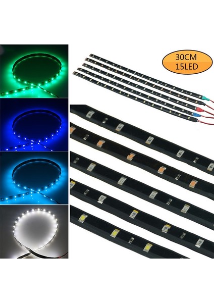 2 Adet Üç Renk M Araba Dekoratif Lambalar Su Geçirmez 15 LED Şerit Motor Kızdırma Işık Hattı Halat Tüp Gündüz Koşu Bandı Araba Dekorasyonu (Yurt Dışından) fırsatları