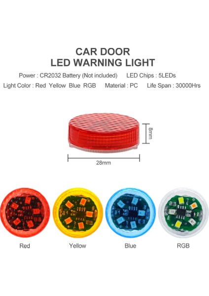 Mavi - 2 Adet Kablosuz Manyetik Araba Açılış Kapı Uyarı Işığı LED Strobe Yanıp Sönen Anti Arka Uç Çarpışma Gösterge Işıkları Sinyal Lambası (Yurt Dışından) fiyatları