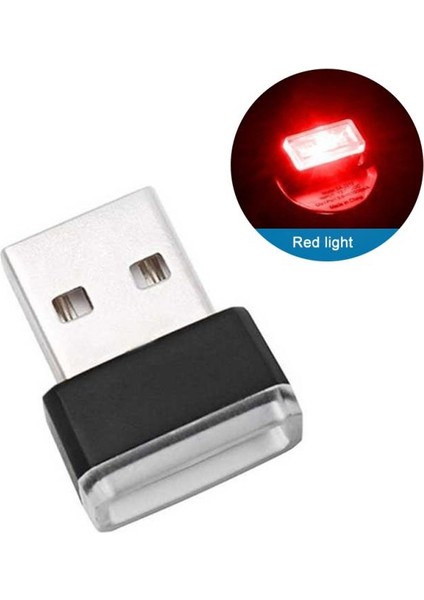 Kırmızı Işık Mini USB Işık LED Araba Takı Oto Atmosfer Işığı Dekor Lambası Acil Durum Işığı Modelleme Araba Ortam Işığı Neon Iç Işık (Yurt Dışından)