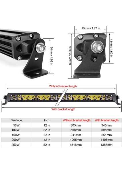 Sadece Tel Stili Sli Inch LED Çalışma Işık Çubuğu 4x4 Kamyon Için Offroad Atv Uaz Combo Işın Off Road 12V 24V Sürüş Barra Işıkları (Yurt Dışından)
