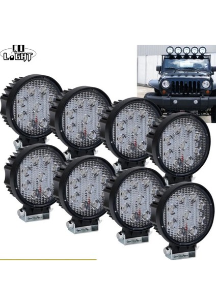 Xiyu Shop 5d 1 Parça Spot Işın Stili Co Işık 5d 4. Offroad 27W LED Işık Çubuğu Spot Projektör Niva Atv Tekne Suv Için 4WD 4x4 Kamyon Traktör LED Çalışma Işığı 12V 24V (Yurt Dışından)