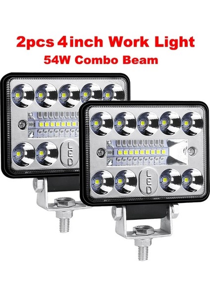2 Adet 4 Inç 54W Tarzı Nlpearl 4'' 5'' 6'' 7 Inç LED Işık Çubuğu Offroad Spot Sel Kamyon Araba Tekne Traktör Için LED Çalışma Işığı 4x4 Atv Farlar 12V 24V (Yurt Dışından)