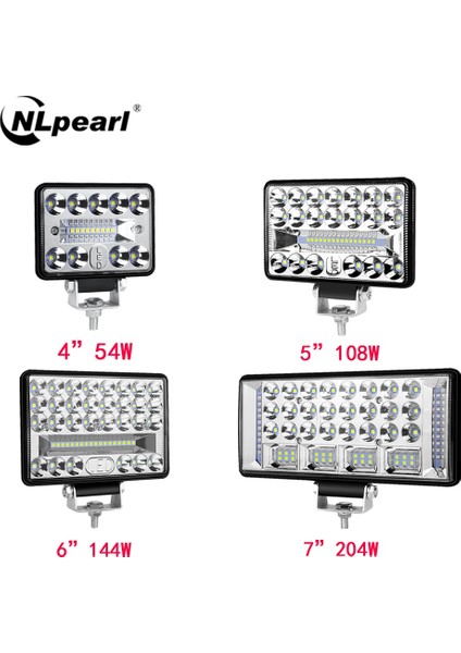 2 Adet 4 Inç 54W Tarzı Nlpearl 4'' 5'' 6'' 7 Inç LED Işık Çubuğu Offroad Spot Sel Kamyon Araba Tekne Traktör Için LED Çalışma Işığı 4x4 Atv Farlar 12V 24V (Yurt Dışından) fırsatları