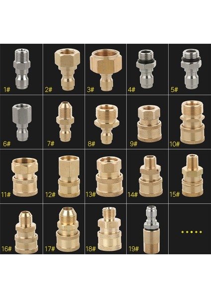 Yeşil Stil Hızlı Bağlantı Bağlayıcı Adaptörü-Araba Temiz Yıkama Basınçlı Yıkama Konnektörü 1 ~ 19 # Hızlı Bağlantı Bahçe Hortumu Araba Yıkayıcı (Yurt Dışından)