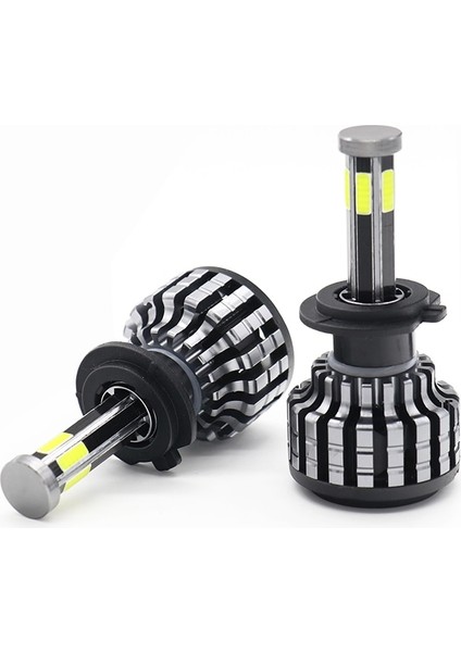 H4 Stili 6 Taraf Yeni Taraflar Araba LED Far Ampul H1 H7 H8 H9 H11 H4 LED Işık Canbus 60W Lm 6000K Süper Soğutma Hb3 Hb4 Otomatik Far (Yurt Dışından)
