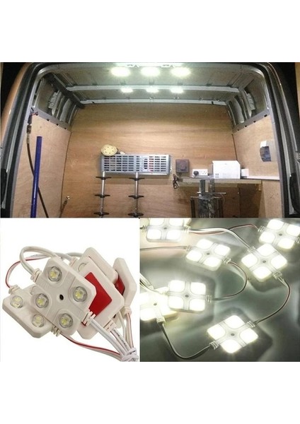 Beyaz Stil 20 LED Römork Kamyonlar Için 5x4 LED Iç Işıklar Kiti Araba Tavan Işık Kiti Van Iç Tavan Işık Karanlıkta Glow LED Etiket Işık (Yurt Dışından)