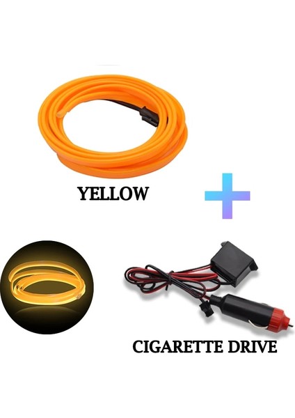 2 Milyon Stili Sarı-C Sıcak Satış Araba Iç Aydınlatma LED Şerit Dekorasyon Garland Tel Halat Tüp Hattı USB Sürücülü Esnek Neon Işık (Yurt Dışından)