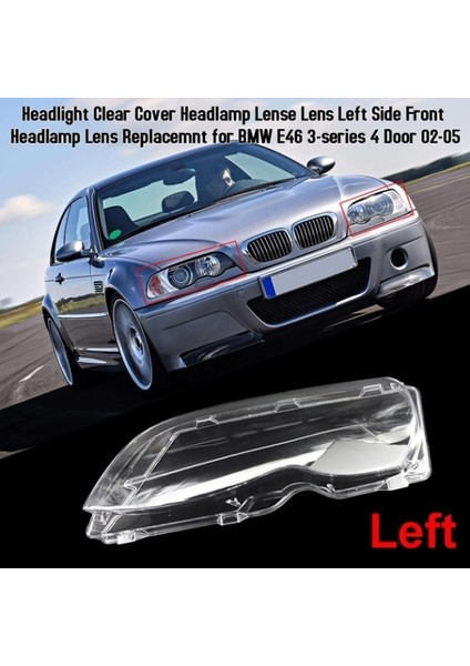 Doğru Stil 1 Çift Araba Far Lens Cam Abajur Kapak Abajur Kabuk Oto Araba Aksesuarları Temizle Bmw E46 3 Serisi 4 Kapı (Yurt Dışından)