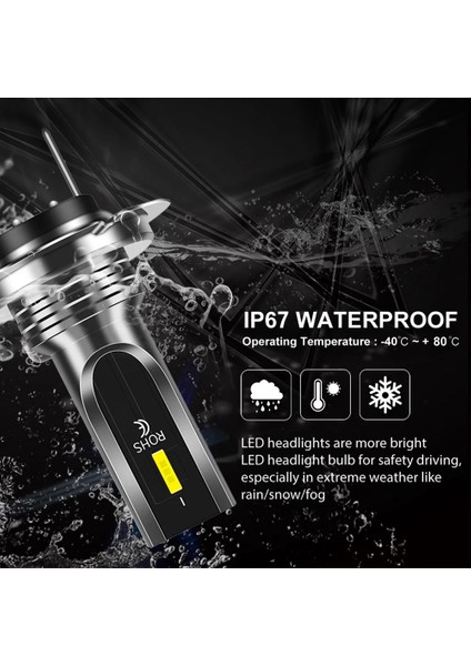 H8 Stili 12000K Buz Mavisi 2 Adet Yeni 4300K ​​k 80W Lm Araba LED Far H1 H4 H7 H8 H9 H Hb Hb4 Uzun Far Oto Işıkları Ampul Oto Turbo (Yurt Dışından)
