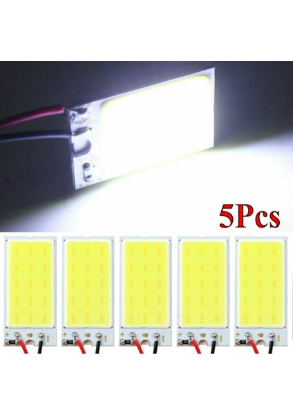 5 Adet Panel LED Kubbe Okuma Işığı Harita Lambası Cob 15 Smd Araba Iç Işıkları Oto Ampul W5W Festoon LED Adaptör Plaka Lambası (Yurt Dışından)