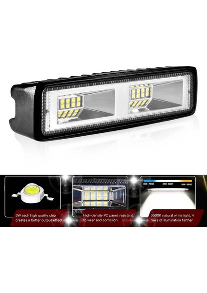 1x 48W Sel Işık Stili LED Bar 18W 30W 48W 54W 4x4 Off Road Için LED Işık Çubuğu 12V 24V Araba Sis Lambası Için LED Çalışma Işığı Geri Vites Lambası Sel Spot Işın (Yurt Dışından) fırsatları