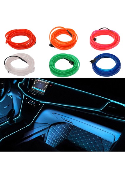 2 Milyon Stili Mor USB Evrensel Araba Iç Aydınlatma LED Şerit Dekorasyon Çelenk Tel Halat Tüp Hattı USB Sürücülü Esnek Neon Işıklar (Yurt Dışından)