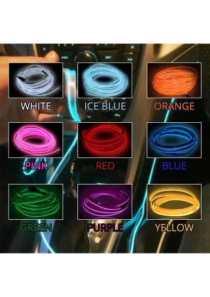 2 Milyon Stili Mor USB Evrensel Araba Iç Aydınlatma LED Şerit Dekorasyon Çelenk Tel Halat Tüp Hattı USB Sürücülü Esnek Neon Işıklar (Yurt Dışından) modelleri