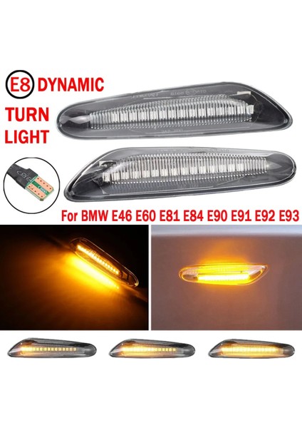 Dinamik Füme B 2 Adet Bmw LED Dinamik Yan Işaretleyici Dönüş Sinyali Işık E90 E91 E92 E93 E60 E87 E82 E46 Hata Için Sıralı Flaşör Işık (Yurt Dışından) fırsatları