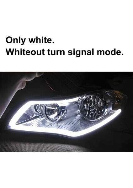 60CM Tarzı Sadece Beyaz Anmıngpu 1 Çift Sıralı Drl LED Şerit Dönüş Sinyali Işık Sarı Parlak Esnek Drl LED Gündüz Çalışan Işık Araba Far Için (Yurt Dışından)