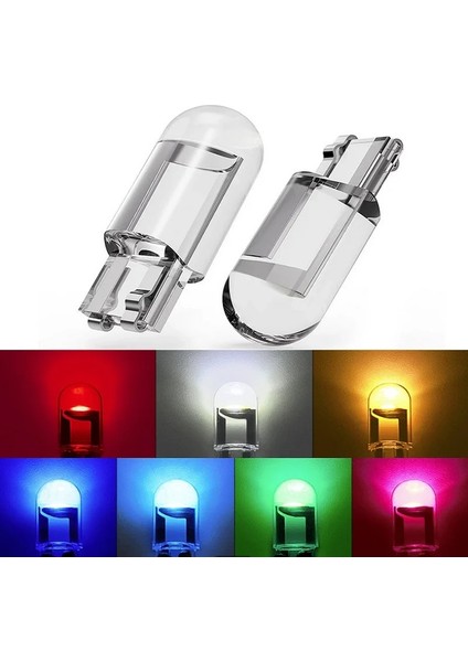 5 Parça Tarzı Buz Mavisi x W5W T10 LED Lamba Araba Ampul Epoksi Reçine Cob 12V 6000K 7 Renk Kama Plaka Lambası Dome Göstergesi Okuma Işığı Beyaz (Yurt Dışından) indirimleri