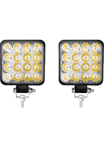 2 Adet Tarzı 48W LED Işık Çubuğu Araba Çalışma Işığı 16LED Cob Kare Spot Offroad Kamyon Combo 12V Suv Atv Tekne Motosiklet Için (Yurt Dışından)