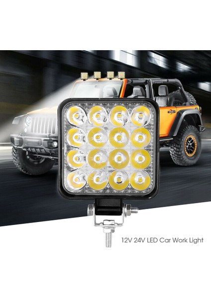 2 Adet Tarzı 48W LED Işık Çubuğu Araba Çalışma Işığı 16LED Cob Kare Spot Offroad Kamyon Combo 12V Suv Atv Tekne Motosiklet Için (Yurt Dışından) modelleri