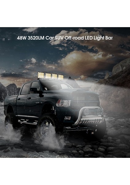 2 Adet Tarzı 48W LED Işık Çubuğu Araba Çalışma Işığı 16LED Cob Kare Spot Offroad Kamyon Combo 12V Suv Atv Tekne Motosiklet Için (Yurt Dışından) fırsatları