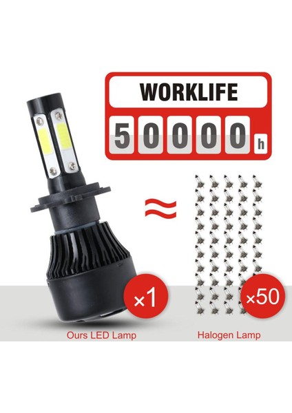 H9 Stili 4 Taraf Siyah Renk 4 Yan Yeni H7 LED Araba Far 100W Lm H4 Ampul 6500K H Hb H13 Turbo Otomatik Lambalar Sis Farı (Yurt Dışından) indirimleri