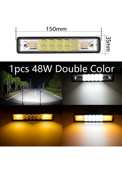 1 Adet 48W Flaş Işığı Stili LED Işık Çubuğu LED Farlar LED Çalışma Işığı Oto Motosiklet Kamyon Tekne Traktör Römork Offroad Için Sürüş Lambası (Yurt Dışından)
