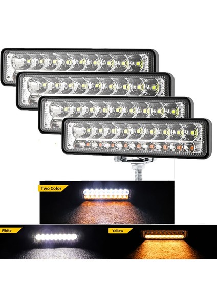 1 Parça Tarzı Ultra Parlak 6 Iw Beyaz + Sarı LED Çalışma Işık Çubuğu Su Geçirmez Sis Lambası Sürüş Offroad Tekne Araba Traktör Kamyon Suv Için (Yurt Dışından) fırsatları