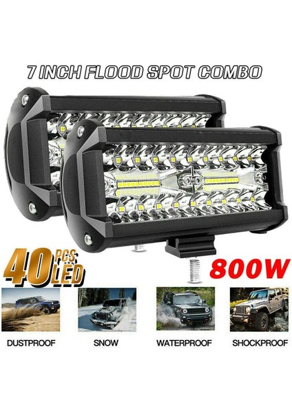 Siyah Stil 2x 7ıw LED Çalışma Işık Çubuğu Taşkın Spot Combo Offroad Suv Sis Lambası Sürüş Kamyon Açık Havada (Yurt Dışından) fırsatları