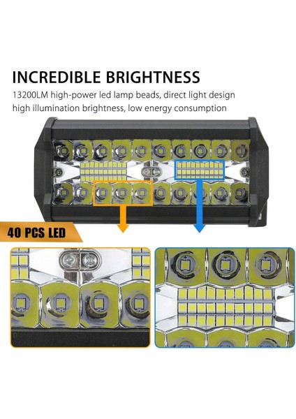 Siyah Stil 2x 7ıw LED Çalışma Işık Çubuğu Taşkın Spot Combo Offroad Suv Sis Lambası Sürüş Kamyon Açık Havada (Yurt Dışından) indirimleri