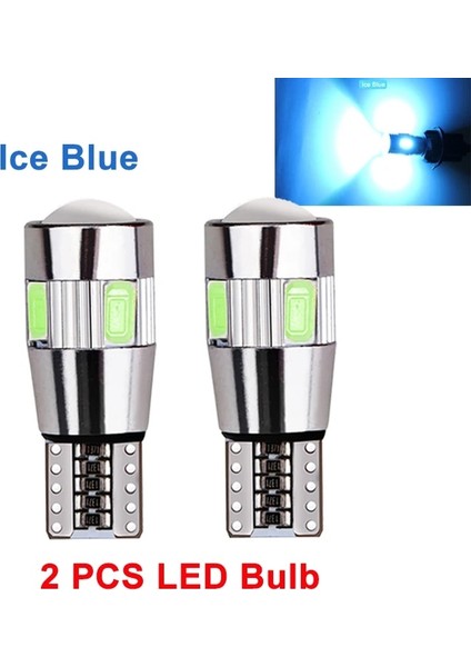 Buz Mavisi 2x Araba 5W5 LED Ampul T10 W5W LED Sinyal Işığı Canbus 12V 6000K Otomatik Klerans Kama Yan Ters Lambalar Smd Mavi Hata Yok (Yurt Dışından)