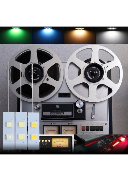 Sıcak Beyaz 10X8V LED Eksenel Vu Metre Lambası Onkyo Akaı Kaset Çalar Pioneer Reel Için Makara Teyp ve Diğer Klasik Hifi Cihazları (Yurt Dışından)