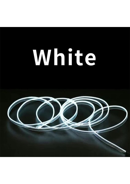 10 Milyon Stili Beyaz Otomobil Atmosfer Lambası Araba Iç Aydınlatma LED Şerit Dekorasyon Çelenk Tel Halat Tüp Hattı Esnek Neon Işık USB Sürücü (Yurt Dışından)