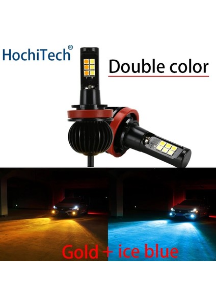 H3 Stili Altın ve Buz Mavisi Otomatik Ön Sis Ampulleri Çift Renkli 55W H11 H3 H Hb Hb H27 LED Işıklar Beyaz Sarı Mavi Kırmızı Pembe (Yurt Dışından) fiyatları