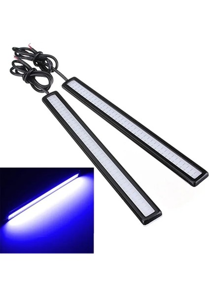 2 Adet Mavi Bir 2X17CM Cob LED Işık Şeridi Kırmızı Su Geçirmez Araba Drl Sis Lambası Sürüş Lambası Dc 12V Gündüz Farları Süper Parlak Su Geçirmez (Yurt Dışından)