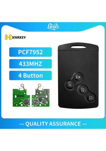 Xnrkey 4 Düğme Akıllı Kart Araba Anahtarı 433MHZ Pcf Renault Megane Için Uzaktan Anahtar (Yurt Dışından)